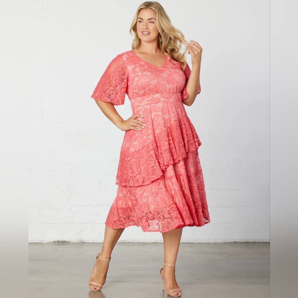 Kiyonna Lace Affair Cocktail Dress Size 4x Mother of the Bride